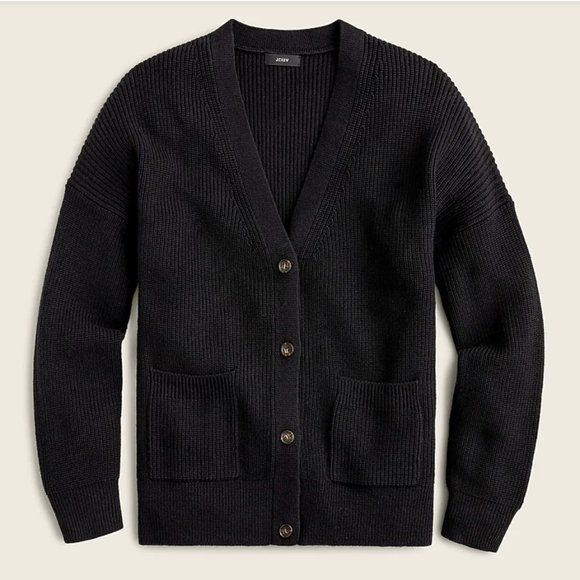 J. Crew Sweaters - J.Crew V-neck cotton cashmere cardigan sweater, black